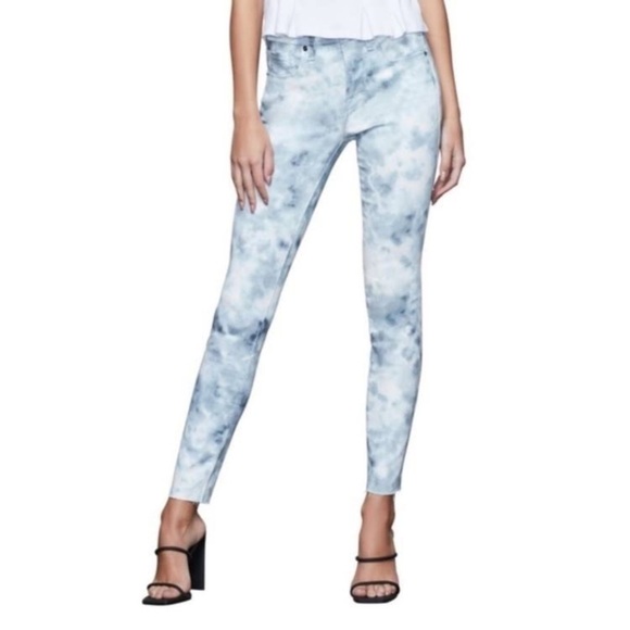 Good American Women's Good Legs Skinny Jeans Cloud Tie-Dye High Waist 8/29 - Picture 1 of 7